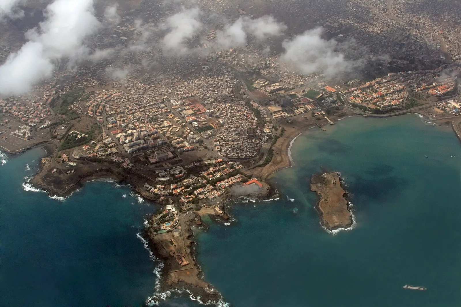 Luftaufnahme von Praia, der Hauptstadt von Kap Verde