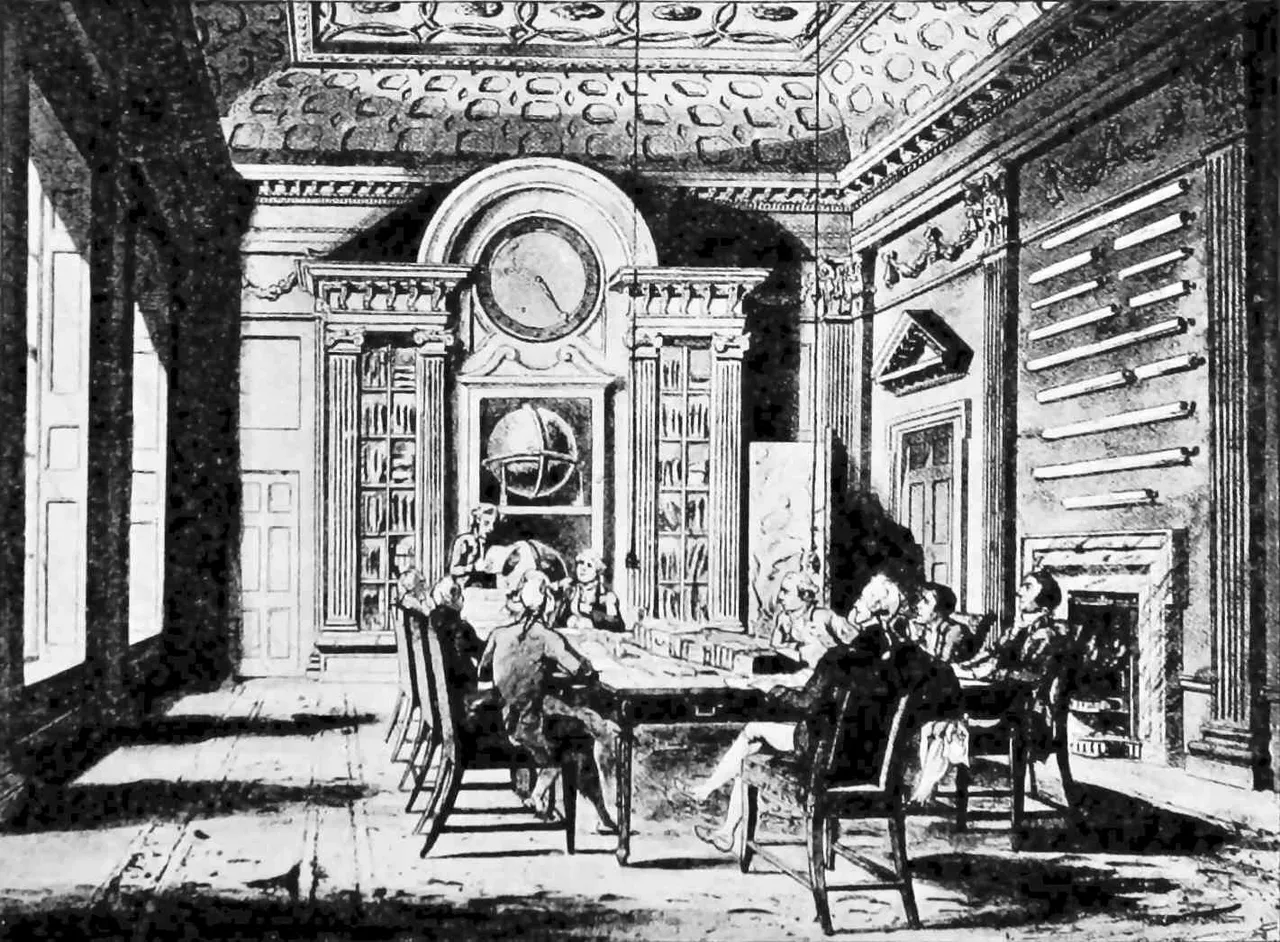 Eine Sitzung im Admiralitäts-Sitzungssaal (historische Darstellung, 1808)