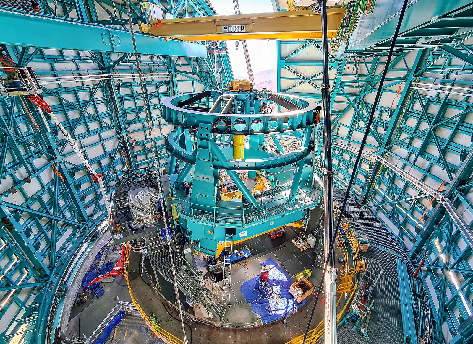 Das Teleskop des Vera-C.-Rubin-Observatoriums (Aufnahme des Observatoriums)