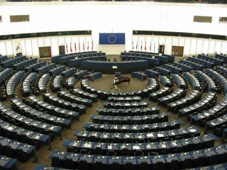 Der Plenarsaal des Europäischen Parlaments in Straßburg