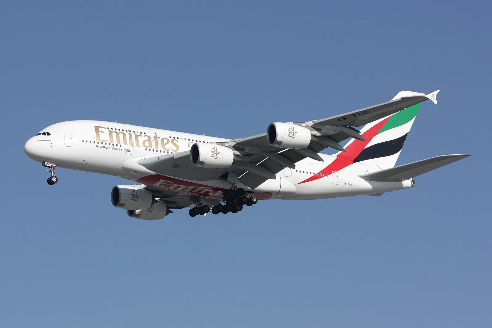 Ein Airbus A380 von Emirates (Symbolbild)