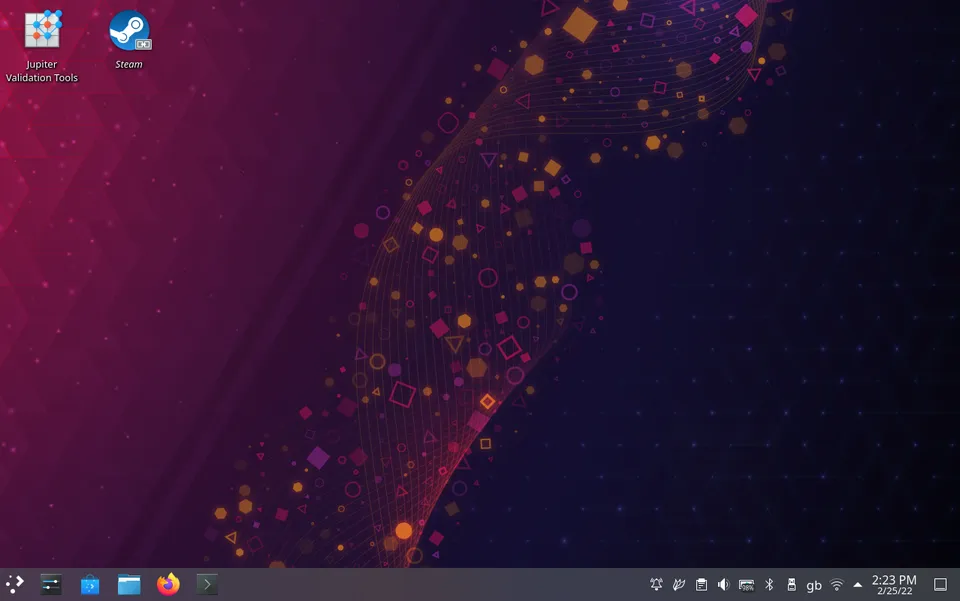 Der SteamOS-Desktop auf einem Valve-Gerät (Symbolbild)
