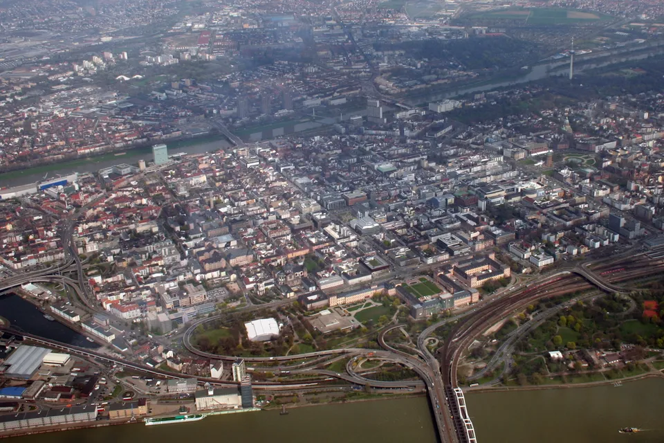 Blick auf die Mannheimer Innenstadt